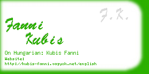 fanni kubis business card